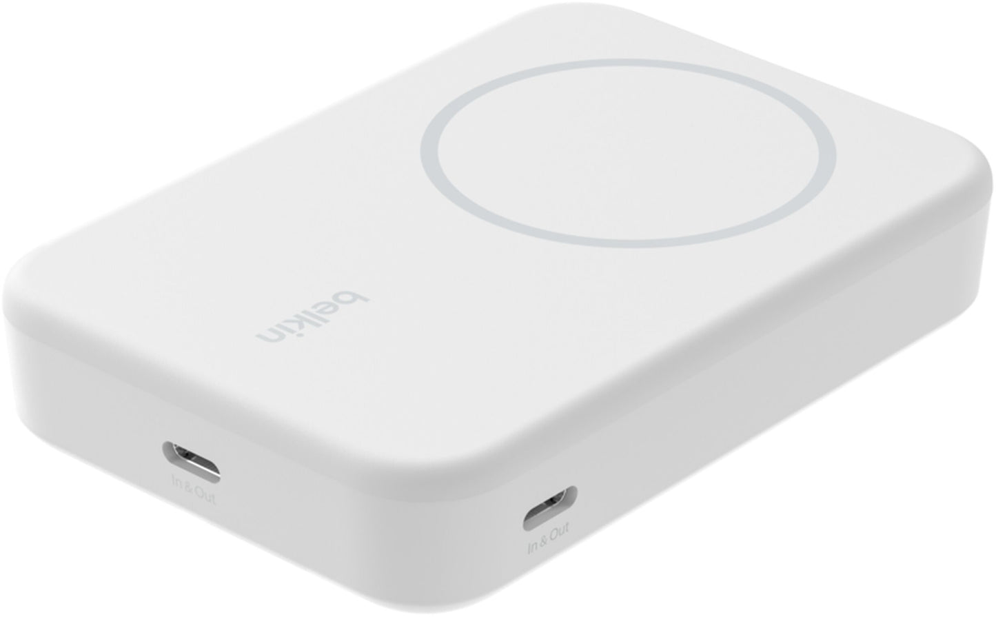 Brezžična zunanja baterija Belkin BoostCharge Pro s stojalom, 10000mAh, 15W, FQI, 1 x QI - 1 x USB-C, bela BPD008btWH