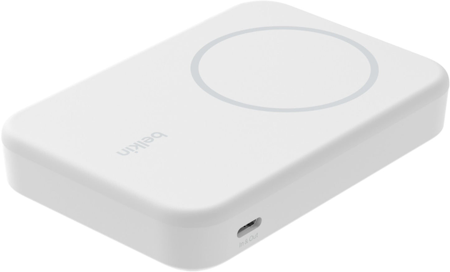 Brezžična zunanja baterija Belkin BoostCharge Pro s stojalom, 8000mAh, 15W, FQI, 1 x QI - 1 x USB-C, bela BPD007btWH