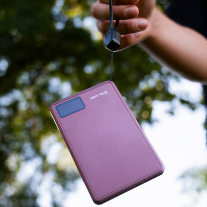 Brezžična zunanja baterija Blavec BJ-03 Slim, 10000 mAh, 22,5 W, PD + FQI, 1 × QI – 1 × USB-C, vijolična