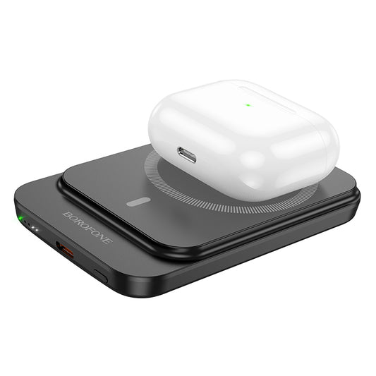Zunanja baterija Wireless Borofone BJ63 Nimble, 5000mAh, 20W, PD + FQI, 1 x QI - 1 x USB-C, črna