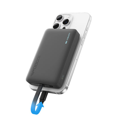 Brezžična zunanja baterija Cuktech WPB100L, 10000mAh, 22,5W, PD + FQI, 1 x QI - 2 x USB-C, črna CKWPB100LGLBK