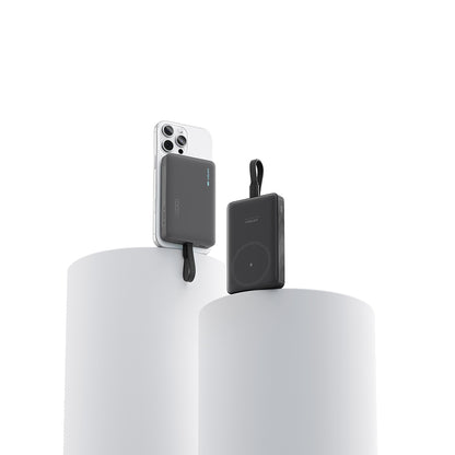 Brezžična zunanja baterija Cuktech WPB100L, 10000mAh, 22,5W, PD + FQI, 1 x QI - 2 x USB-C, črna CKWPB100LGLBK