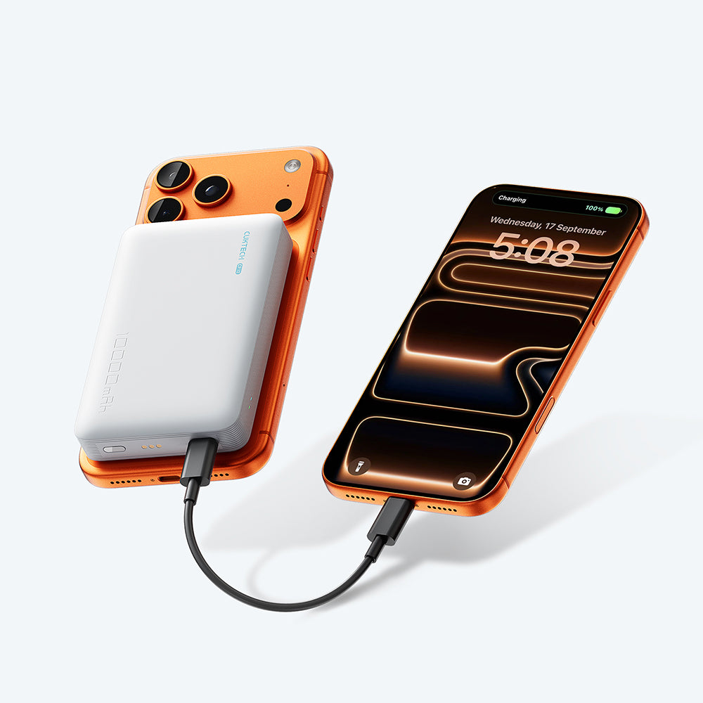 Brezžična zunanja baterija Cuktech WPB100N, 10000mAh, 20W, PD + FQI, 1 x QI - 1 x USB-C, bela CKWPB100NGLGR