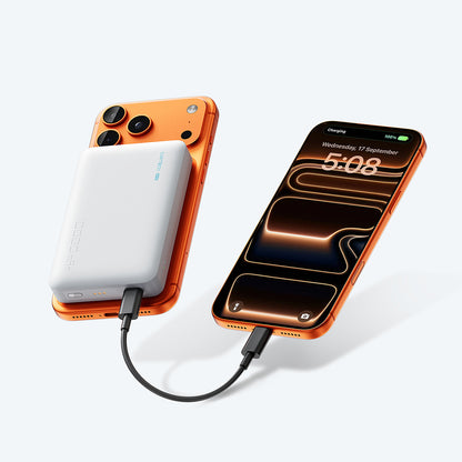 Brezžična zunanja baterija Cuktech WPB100N, 10000mAh, 20W, PD + FQI, 1 x QI - 1 x USB-C, bela CKWPB100NGLGR