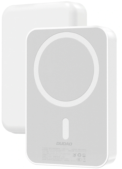 Zunanja baterija Wireless Dudao K26, 10000mAh, 20W, PD + FQI, 1 x QI - 1 x USB-C, Bela