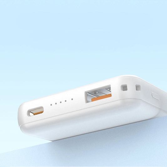 Dudao K14S+ Wireless External Battery, 10000mAh, 22.5W, QC + PD + FQI, 1 x QI - 1 x USB-A - 1 x USB-C, White