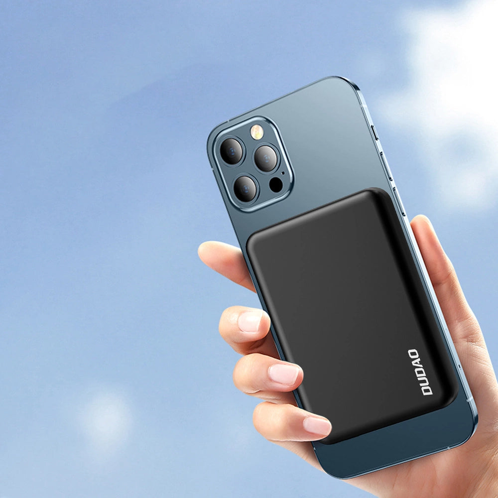 Zunanja baterija brezžična Dudao K14S, 5000mAh, 10W, PD + QI, 1 x QI - 1 x USB-C, črna