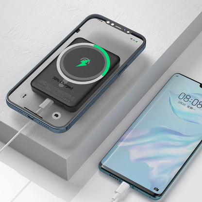 Zunanja baterija brezžična Dudao K14S, 5000mAh, 10W, PD + QI, 1 x QI - 1 x USB-C, črna
