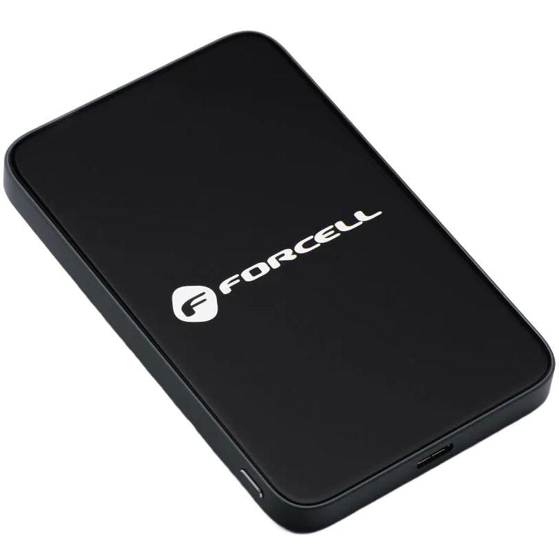 Zunanja baterija Wireless Forcell F5K8, 5000mAh, 15W, PD + FQI, 1 x QI - 1 x USB-C, črna