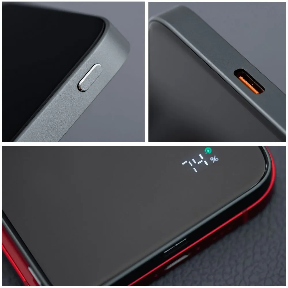 Zunanja baterija Wireless Forcell F5K8, 5000mAh, 15W, PD + FQI, 1 x QI - 1 x USB-C, črna