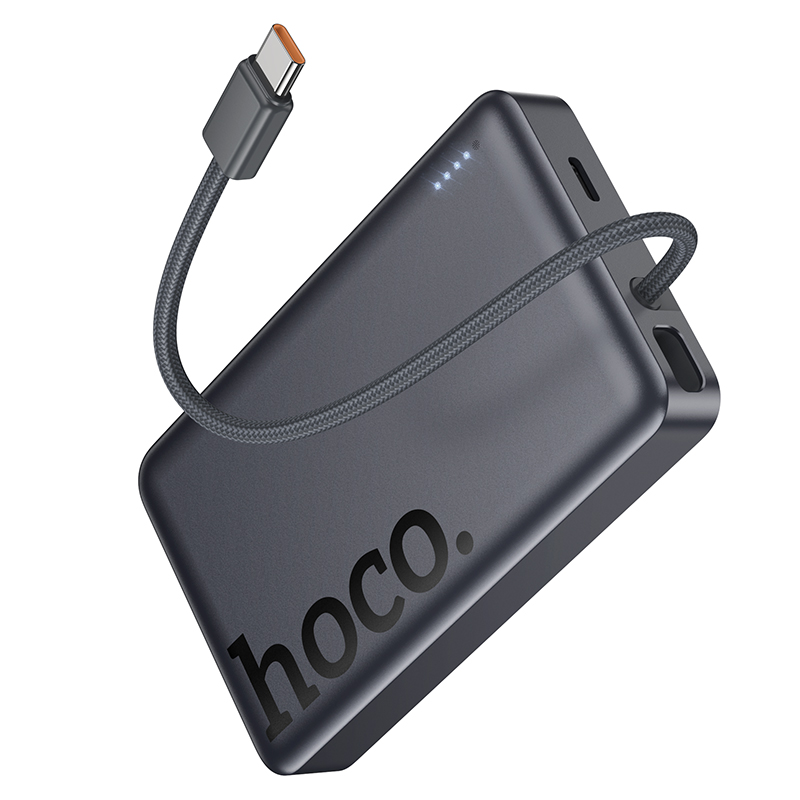 Brezžična zunanja baterija HOCO Q44, 10000mAh, 20W, PD + FQI, 1 x QI - 2 x USB-C, Siva