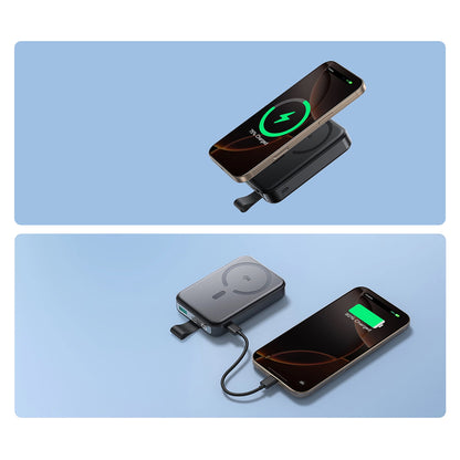 Zunanja baterija Joyroom JR-PBM11, 10000mAh, 22.5W, QC + PD + FQI, 1 x QI - 1 x USB-A - 1 x USB-C, Črna