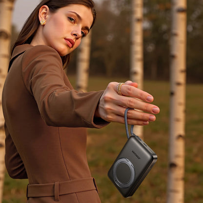 Zunanja baterija Joyroom JR-PBM02, 10000mAh, 22.5W, PD + FQI, 1 x QI - 2 x USB-C, črna