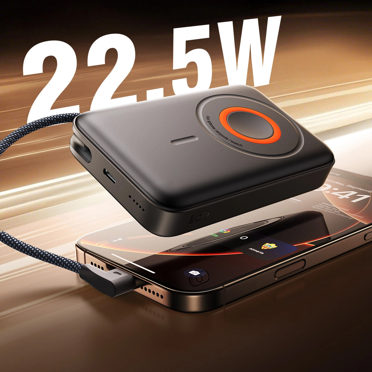 Zunanja baterija Joyroom JR-PBM02, 10000mAh, 22.5W, PD + FQI, 1 x QI - 2 x USB-C, črna