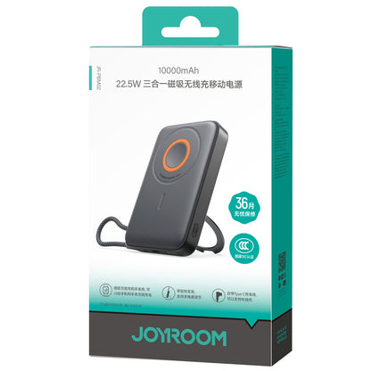 Zunanja baterija Joyroom JR-PBM02, 10000mAh, 22.5W, PD + FQI, 1 x QI - 2 x USB-C, črna