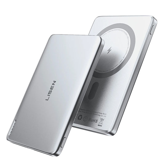 Brezžična zunanja baterija Lisen L601 Pro, 5000mAh, 22,5W, PD + FQI, 1 x QI - 1 x USB-C, Siva YL0325090011