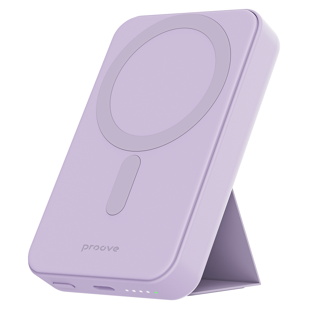 Zunanja baterija Wireless Proove Hyperion, 10000mAh, 20W, PD + FQI, 1 x QI - 1 x USB-C, Vijolična