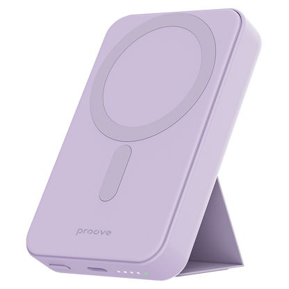 Zunanja baterija Wireless Proove Hyperion, 10000mAh, 20W, PD + FQI, 1 x QI - 1 x USB-C, Vijolična