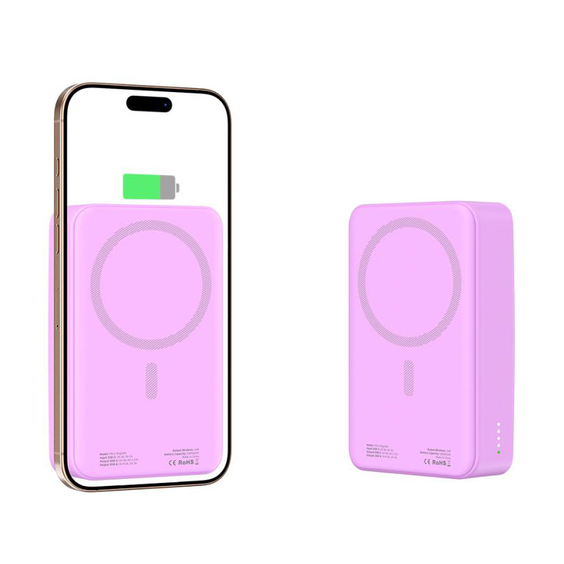 Tech-Protect PB12 LifeMag brezžična zunanja baterija, 20000 mAh, 20 W, QC + PD + FQI, 1 x QI - 1 x USB-A - 1 x USB-C, vijolična