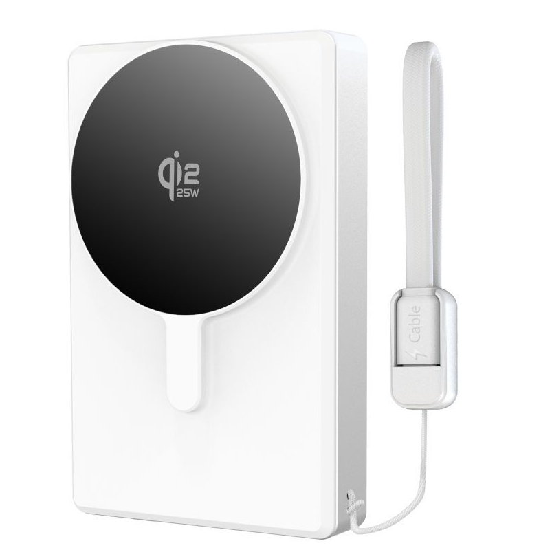 Tech-Protect PB40 LifeMag Wireless External Battery, 10000mAh, 25W, PD + FQI, 1 x QI - 1 x USB-C, Silver
