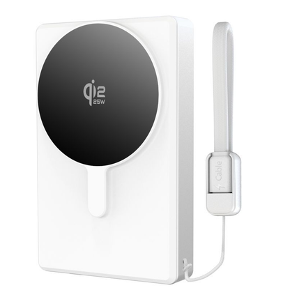 Tech-Protect PB40 LifeMag Wireless External Battery, 10000mAh, 25W, PD + FQI, 1 x QI - 1 x USB-C, Silver