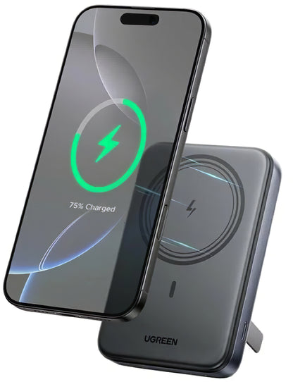 Zunanja brezžična baterija UGREEN PB562, 10000mAh, 20W, PD + FQI, 1 x QI - 1 x USB-C, črna