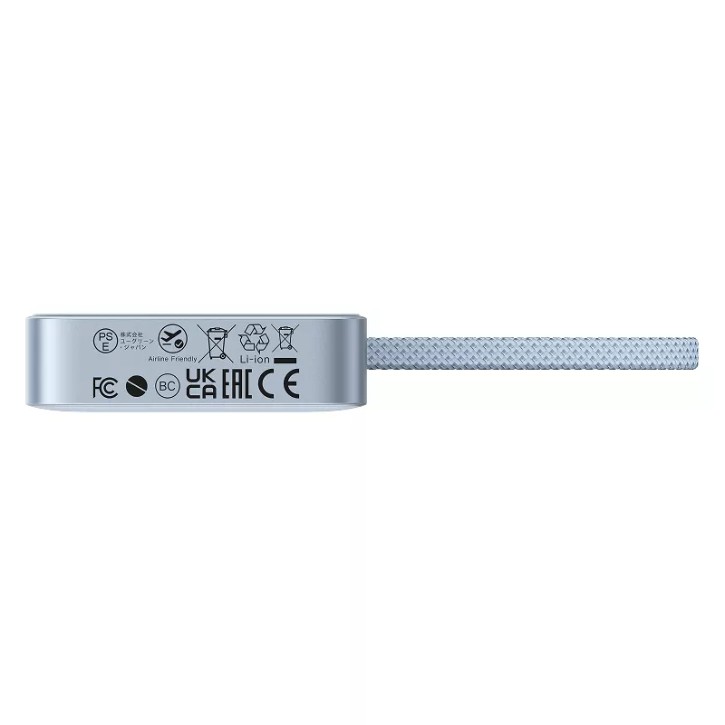 Brezžična zunanja baterija UGREEN MagFlow PB773 (65958), 10000mAh, 25W, PD + FQI, 1 x QI - 2 x USB-C, modra