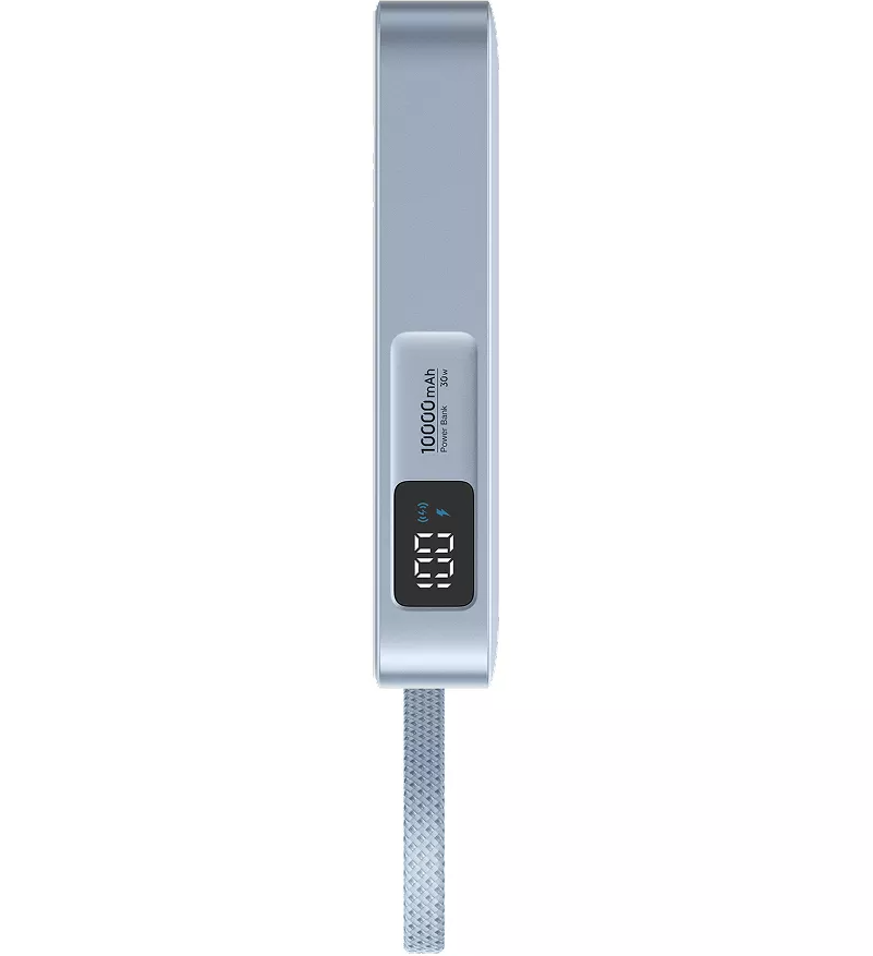 Brezžična zunanja baterija UGREEN MagFlow PB773 (65958), 10000mAh, 25W, PD + FQI, 1 x QI - 2 x USB-C, modra