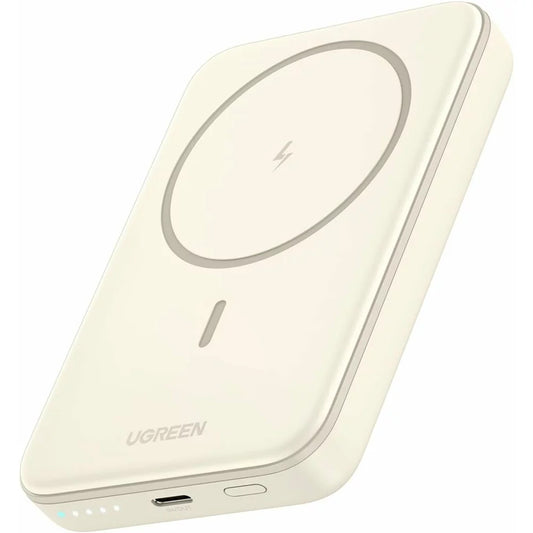 Brezžična zunanja baterija UGREEN PB561, 10000 mAh, 20 W, PD + FQI, 1 x QI - 1 x USB-C, bež
