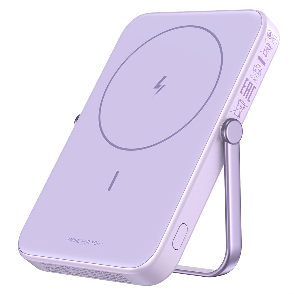 Zunanja brezžična baterija UGREEN PB571 Uno, 5000mAh, 20W, PD + FQI, 1 x QI - 1 x USB-C, Vijolična