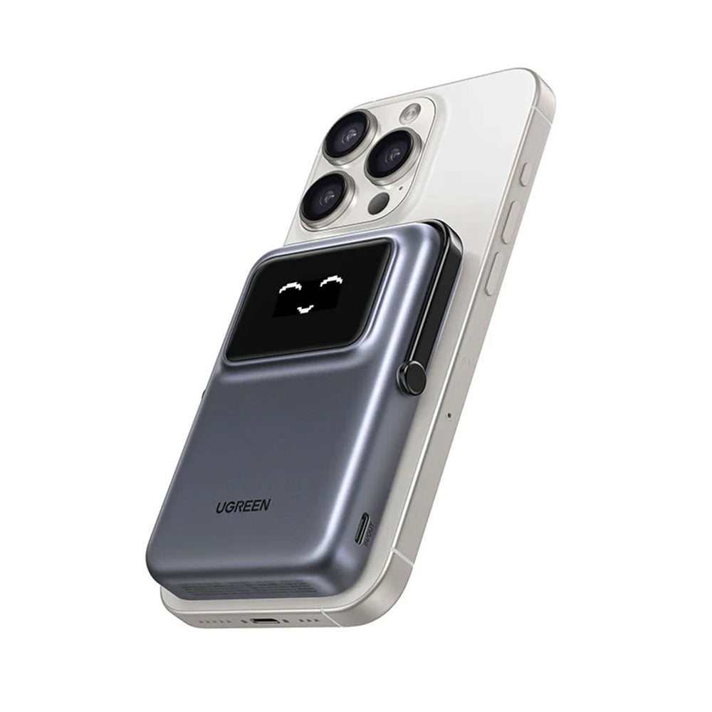 Zunanja brezžična baterija UGREEN PB764 Uno, 10000mAh, 20W, PD + FQI, 1 x QI - 1 x USB-C, Siva