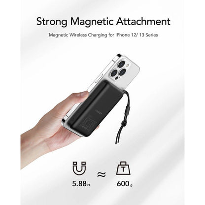 Zunanja brezžična baterija Veger VP1151 / W1151, 10000mAh, 22.5W, QC + PD + FQI, 1 x QI - 1 x USB-A - 1 x USB-C, Črna