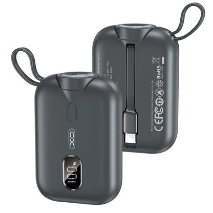 Zunanja baterija Wireless XO Design PR260, 10000mAh, 20W, PD + QI, 1 x QI - 2 x USB-C, Črna
