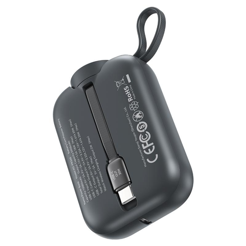 Zunanja baterija Wireless XO Design PR260, 10000mAh, 20W, PD + QI, 1 x QI - 2 x USB-C, Črna