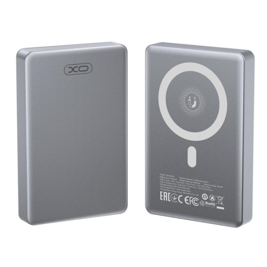 Brezžična zunanja baterija XO Design PR294, 10000mAh, 20W, PD + FQI, 1 x QI - 1 x USB-C, Siva