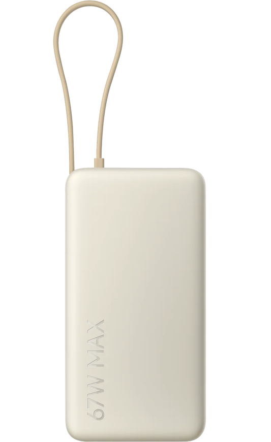 Zunanji akumulator Xiaomi, 20000mAh, 67W, QC + PD, 1 x USB-A - 2 x USB-C, Bež BHR08O7GL