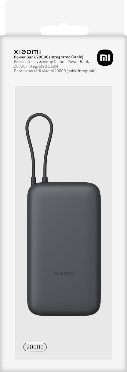 Zunanja baterija Xiaomi, 20000mAh, 22.5W, QC + PD, 1 x USB-A - 2 x USB-C, Siva BHR9740GL