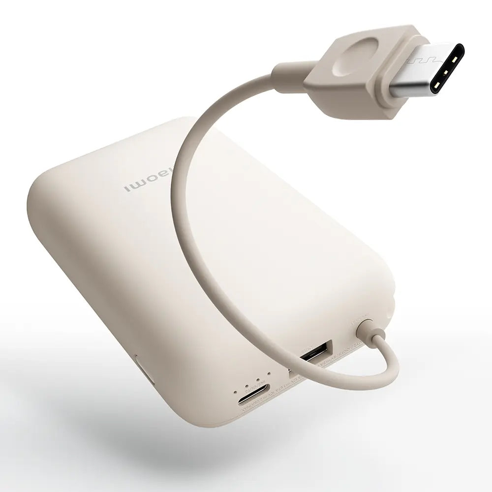 Zunanji baterijski polnilec Xiaomi Pocket, 10000mAh, 22,5W, QC + PD, 1 x USB-A - 2 x USB-C, bež BHR9072GL