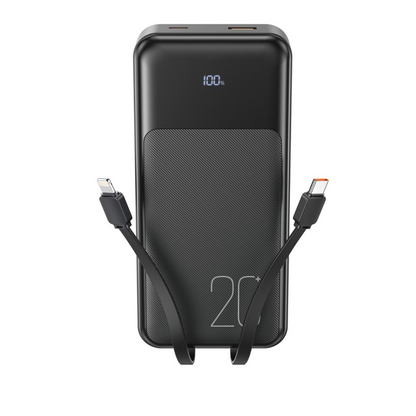 Zunanja baterija XO Design PR249, 20000mAh, 22.5W, QC + PD, 1 x Lightning - 1 x USB-A - 2 x USB-C, Črna