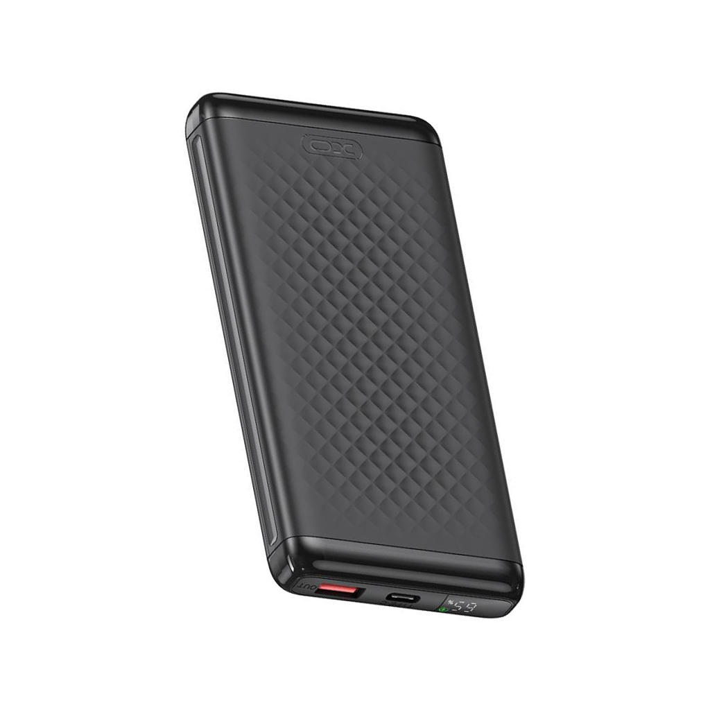 Zunanji akumulator XO Design PB308, 10000mAh, 22,5W, QC + PD, 1 x USB-A - 1 x USB-C, Črn