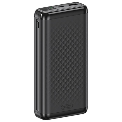 Zunanji akumulator XO Design PB309, 20000mAh, 22,5W, QC + PD, 1 x USB-A - 1 x USB-C, Črn