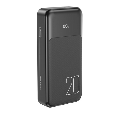 Zunanja baterija XO Design PR249, 20000mAh, 22.5W, QC + PD, 1 x Lightning - 1 x USB-A - 2 x USB-C, Črna