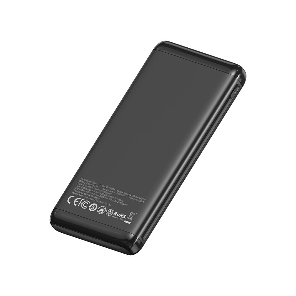 Zunanji akumulator XO Design PB308, 10000mAh, 22,5W, QC + PD, 1 x USB-A - 1 x USB-C, Črn