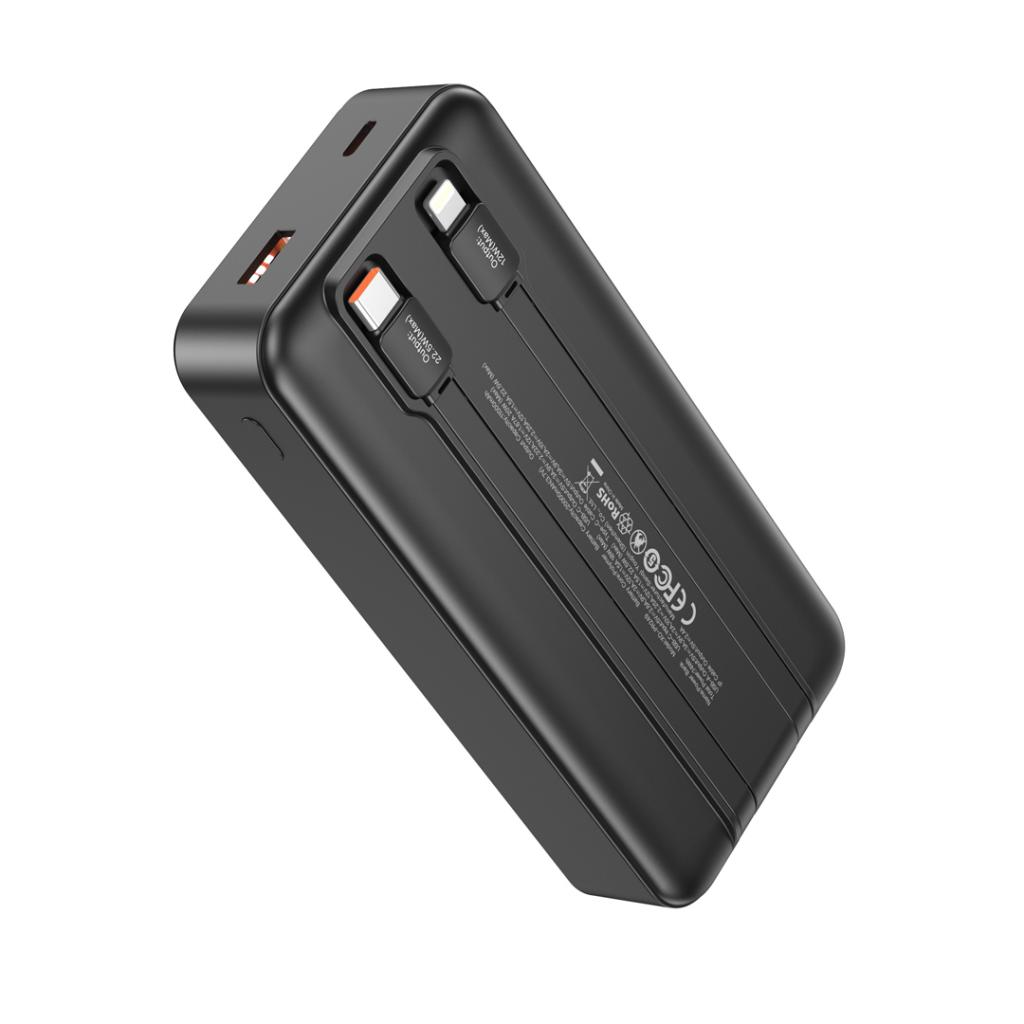 Zunanja baterija XO Design PR249, 20000mAh, 22.5W, QC + PD, 1 x Lightning - 1 x USB-A - 2 x USB-C, Črna