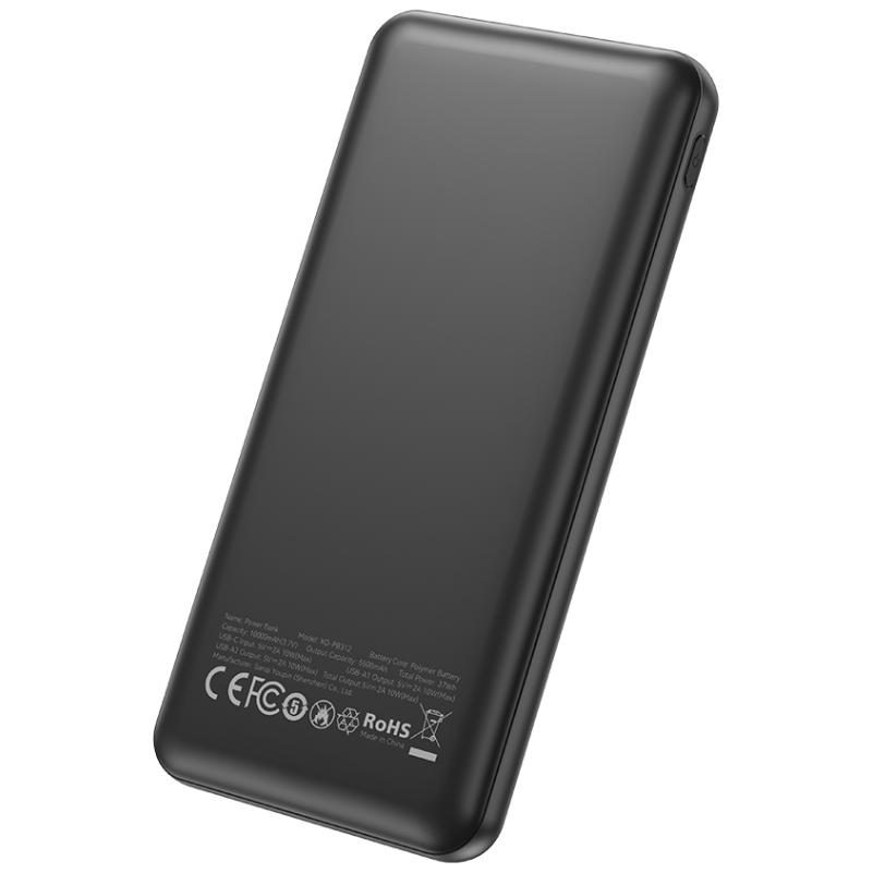 Zunanja baterija XO Design PB312, 10000mAh, 10W, 2 x USB-A, Črna