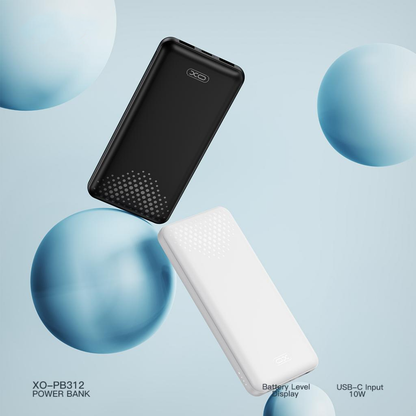 Zunanja baterija XO Design PB312, 10000mAh, 10W, 2 x USB-A, Črna
