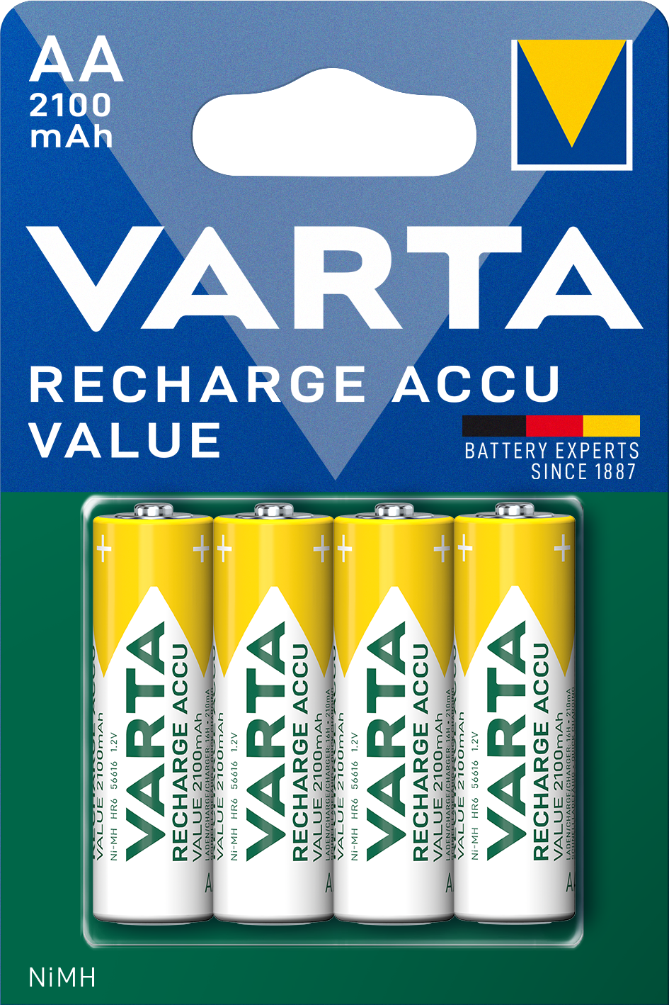 Varta Professional akumulatorska baterija, AA / HR6, 2100 mAh, komplet 4 kosov