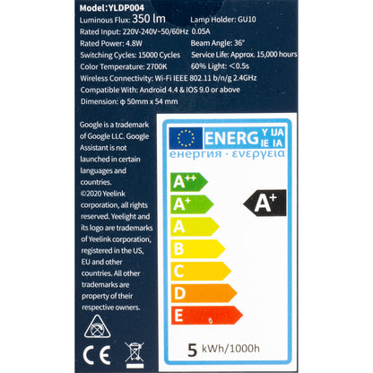 LED žarnica Yeelight W1, Wi-Fi, GU10, 4.8W, 2700K, 350lm YLDP004