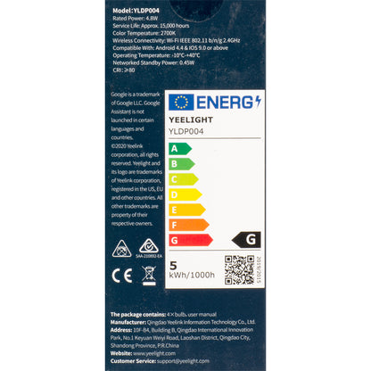 LED žarnica Yeelight W1, Wi-Fi, GU10, 4.8W, 2700K, 350lm, Set 4 kosi YLDP004