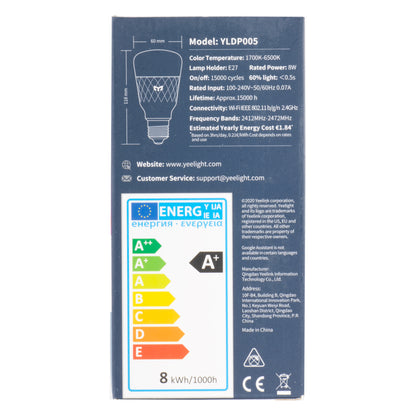Yeelight W3 LED Bulb, Wi-Fi, E27, 8W, 1700K - 6500K, 900lm, Multicolor YLDP005 YLDP005